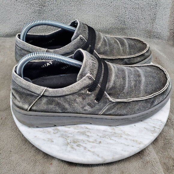 Ariat Shoes Mens 7 Hilo Stretch Gray Loafer Canvas Fabric Casual Slip-On - Picture 5 of 9